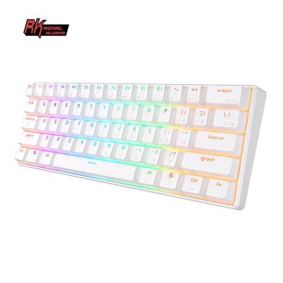 China Hotswappable Royal Kludge Rk61 Custom Wireless 60% Teclados inalambrico Gamer Hot Swap Tkl Rgb Spanish White Gaming Mechanical Keyboard for sale