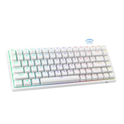 China Anti-ghosting Royal Kludge RK84 RK 857 84 keys 80% hot swap 2.4g bt rechargeable teclado mechanical gamming keyboard led light for sale