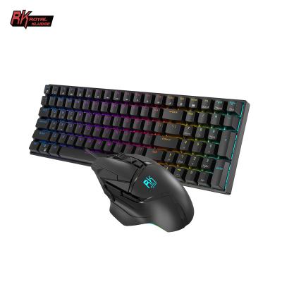 China Custom Royal Computer RGB Wireless Gaming Keyboard Mouse Combos Anti-fall Kludge Teclado Mechanical Keyboard and Muis Cable Set for sale