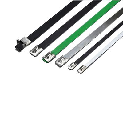 China Acidproof Stainless Steel Zip Ties 4.6*300mm SS304 Stainless Steel Cable Ties for sale