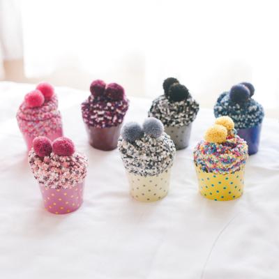 China Winter Soft Comfortable QUICK DRY Cupcake Design Fashion Party Gift Party Sleep Thermal Tube Bangs Fuzzy Socks Home for sale