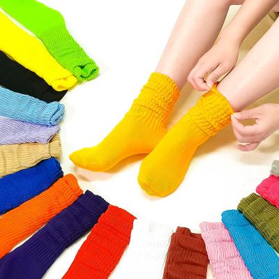 China 2021 New Multicolor Cotton Knee High 100% Cotton Slouch QUICK DRY High Socks For Women Socks for sale