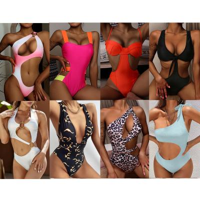 China 1pc Breathable Swimsuit Fashion Wholesale Women's Sexy Cutout Strappy Bikini String One Piece Lady Swimwear for sale