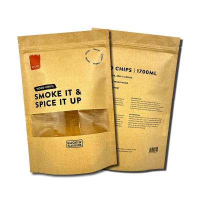 China Recycled Materials Kraft Paper Ziplock Bag With Own Logo Coffee Custom Packaging for sale