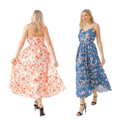 China 2022 Anti-Static New Design Digital Floral Printing Chill Garden Dress Boho Floral Women Summer Elegant Casual Dresses for sale