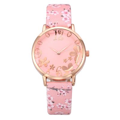 China Newest non-specific dress WJ-7877 ladies watches creative fashion flower leather strap women's charm watches for sale