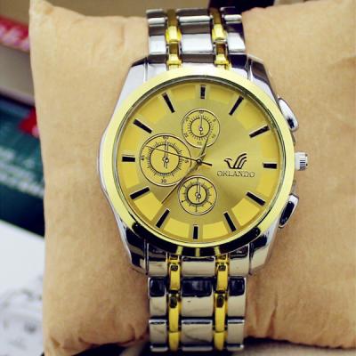 China Non-specific WJ-4668 men cheap three wheel face personality stainless steel quartz watch for sale