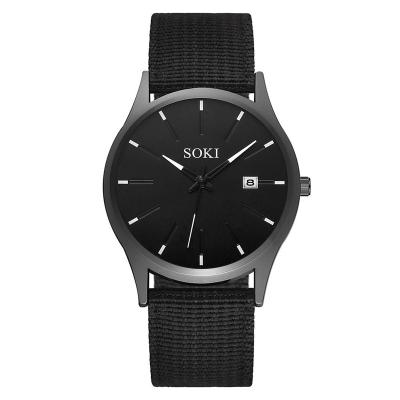 China WJ-9936 Day/Date Leisure Man Knit Band Watch Yiwu Reloj De Hombre Minimalist Popular Design Students To Sport Quartz Wristwatches for sale