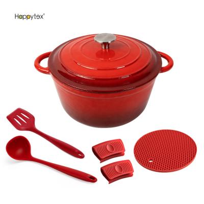 China Viable wholesale high quality home custom cooking enamel cast iron non-stick cookware sets with cheap price for sale