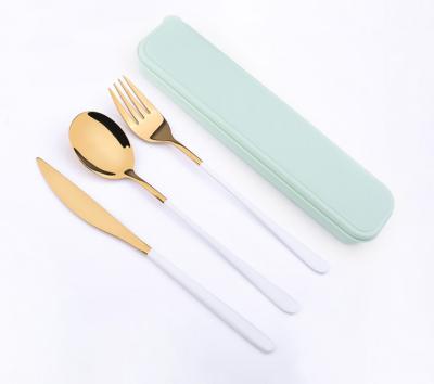 China 2021exquisite Wholesale Multicolor Cutlery Metal Stainless Steel Cutlery Set Durable High Quality Viable Multicolor Cutlery Set for sale