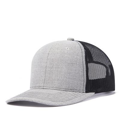 China Wholesale White Comfortable Men's Yupoong Snapback Custom Embroidery Trim Leather 112 Mesh Trucker Hat Hot Sale for sale