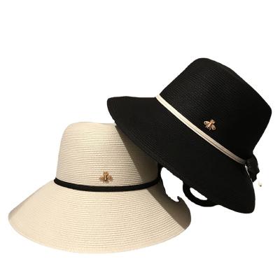 China Straw Hat Bow Fisherman Hat Summer And Fall Straw Ladies Outdoor Sun Brim Protection Sun Visor Wholesale Sun Hat Large for sale