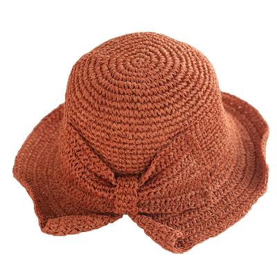 China Straw Hat Bow Fisherman Hat Summer And Fall Straw Ladies Outdoor Sun Brim Protection Sun Visor Wholesale Sun Hat Large for sale