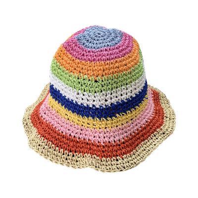 China Lightweight Foldable Bohemian Wide Brim Floppy Disc Hat Sun Rainbow Handmade Hats For Women Beach Bucket Hat Panama Dome Felted Hats for sale