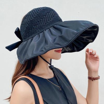 China Lightweight Beach Outdoor Foldable Sun Visor Sun Visor Vinyl Summer Hat Empty Top Ladies Widened To Enlarge To Overflow Breathable Hat for sale