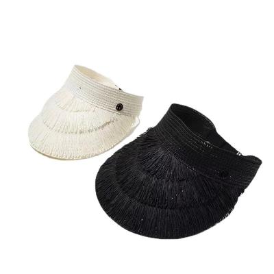 China Lightweight Designer Summer Hats for Women Outdoor Straw Hat Female Tassels Empty Sun Visor Tops Women Sun Hats Beach Hats for sale