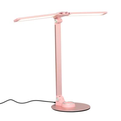 China Modern Two Lamp Heads LED Desk Lamp USB Rechargeable Left Desk Lamp USB Study Light Desk Table Lamp for sale