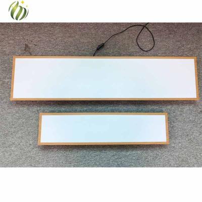 China Residential High Brightness LED Rectangle Wood Frame 36W Flat Panel Ceiling Lights Indirect Outdoor Mounted Panel Lamp for sale