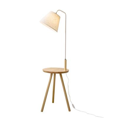 China Double Modern Modern Living Bedroom Use Lamp Fabric Shade Multifunctional Floor Lamp With Table for sale