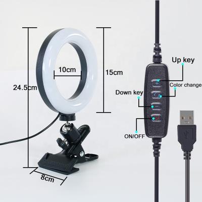 China Mini Portable Led Selfie 6 Inch Ring Light With Clip For Video Conferencing Live Streaming for sale