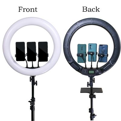 China Adjustable Color Tempurate Portable Selfie Ring Light With Tripod Stand 19 Inch Led Dimmable Fill Light for sale