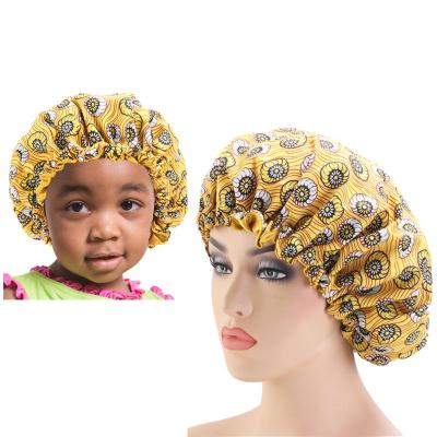 China Fashionable Hot Sale Ankara Print Mom and Kids Night Sleep Hood Fits Size African Daily Wear Hood TJM-256C-1/K-15 for sale