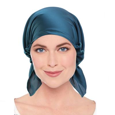 China New High Quality Women's Night Sleep Hat Ladies Soft Long Hair Care Bonnet Satin Hat Accessories Satin Hat Adjustable Silk Headwrap Hat for sale