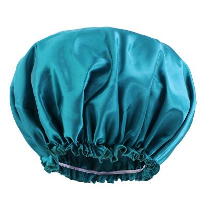 China Character Extra Large Soild Color Sleep Hat Elastic Band Satin Hood For Long Hair for sale