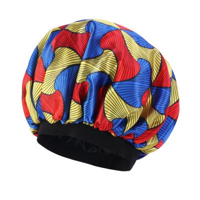 China Extra African Picture Double Layer Pattern Ankara Print Silky Cowl Night Sleep Hat For Women Head Wrap Hair Cowls for sale