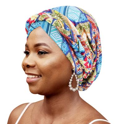 China Multifunctional Women Braid Twist Head Turban Pre Tied Turban Wrap Headwrap African Turban Hat for sale