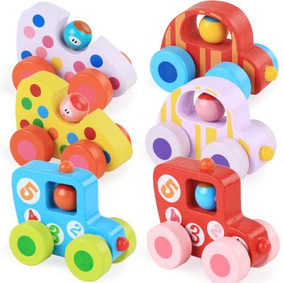 China Eductional Toys Wooden Children's Colorful Mini Car Indoor Activity Toys for sale