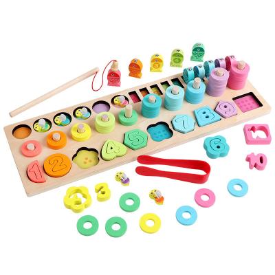 China Eductional Toys Puzzle Toy Children Shape Digital Logarithmic Board Multifunction Early Education Magnetic Fishing Toy for sale