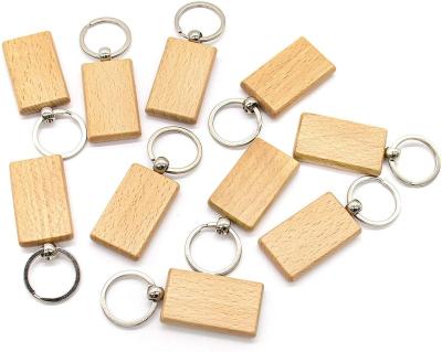 China Sublimaiton Custom Wholesale Customized Wooden Keyring DIY Blank Wooden Key Chain for sale