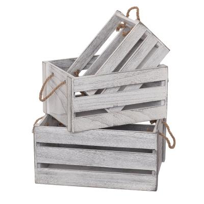 China Europe Wholesale Decorative Wooden Crates Small Farmhouse Storage Wooden Box For Fruit for sale