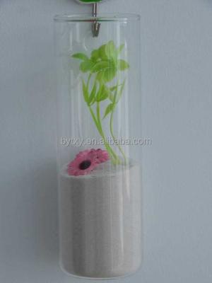 China Handcrafted Unique Tall Cylinder Design Glass Wall Vases For Flowers for sale