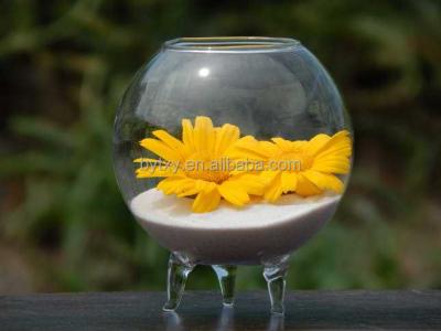 China Beautiful hand made design handblown fish glass bowl vase with foot for sale