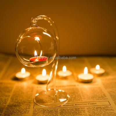 China Wholesale cheap hand blown glass ball open candle holders hand made for sale