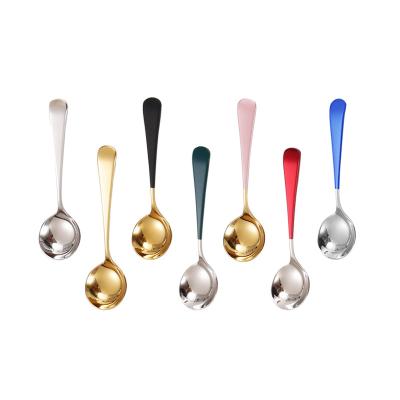 China 18/8 Sustainable Multicolor Stainless Steel Spoon Adult And Children's Scoop Soup With A Spoon for sale