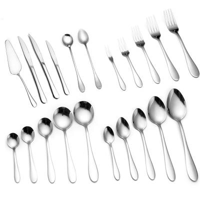 China Wholesale Bulk Viable High Quality 1010 Series Spoon Knife Forks Flatware Set Stainless Steel Cutlery Silver Plated Dinnerware for sale