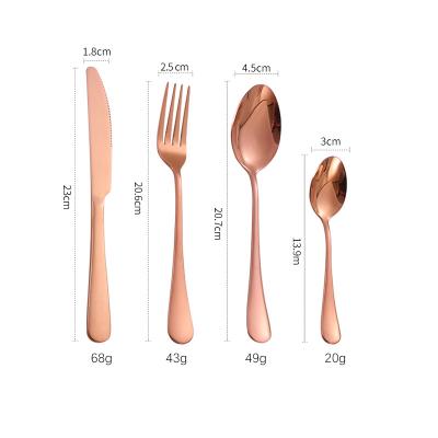 China Sustainable Stainless Steel Cutlery Set Wedding Fork Spoon Knife Rose Gold Cutlery To Wedding Flatware Set for sale