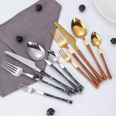 China Reusable Reusable Flatware 4pcs/5pcs Knife Fork Spoon Set Gold Stainless Steel Wedding Flatware Set/Stainless Steel Flatware Set for sale