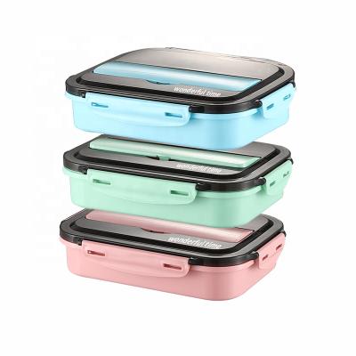 China Portable And Reusable Food Warmer Compartment 304 Stainless Steel Metal Freshness Keeping Lunch Box for sale