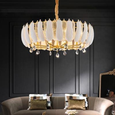 China Slices Modern Luxury Chandelier Loofah Home Light Outdoor Mounted Hanging Chanderlier Pendant Lamp for sale