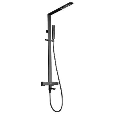 China With Hot Selling 304 Stainless Steel Sliding Bar Brushed Wall Mounted Bathroom Rain Shower for sale