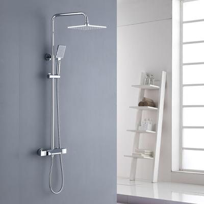 China With Slide Bar High Quality Square Wall Mounted Stainless Steel Bathroom Shower for sale