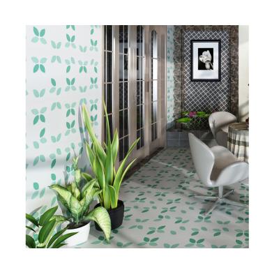 China Europe Good Quality Green Leaves Painting Non Slip Toilet Ceramic Floor Tile for sale