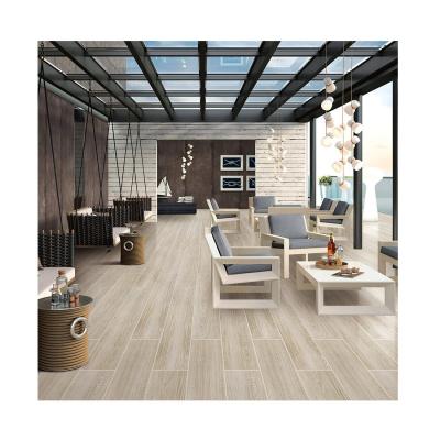 China Modern Design Beige Wood Grain Porceelain Texture Modern Design Ceramic Floor Tiles Wood Interior for sale