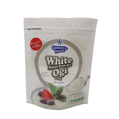 China Factory Wholesale Disposable Stand Up Pouch White Food Grade Packaging Pouch Manufacturer for sale