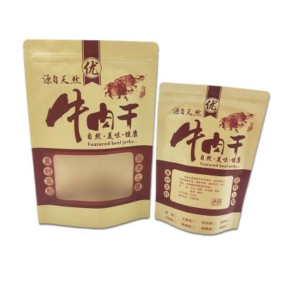 China Window Design Beef Recyclable Paper Food Tote Bag High Quality Packaging Bag for sale