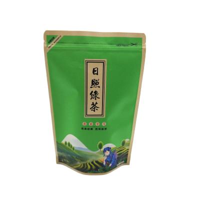 China Custom Size Foil Pouch Disposable Eco-friendly Tea Leaf Packaging Green Tea Packaging Bag With Zipper for sale